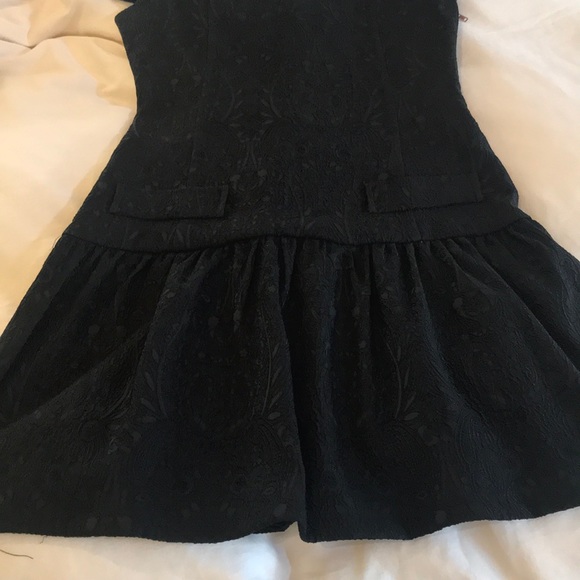 NWOT Beautiful black brocade drop waist dress - Picture 5 of 8